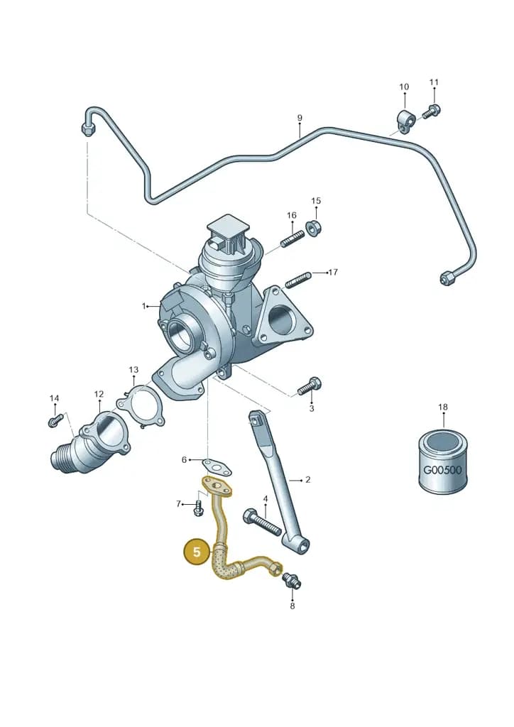 03L145736AA — Audi Q5 qu. 2.0 TDI (2012-2017) diagram 636145650, position 5