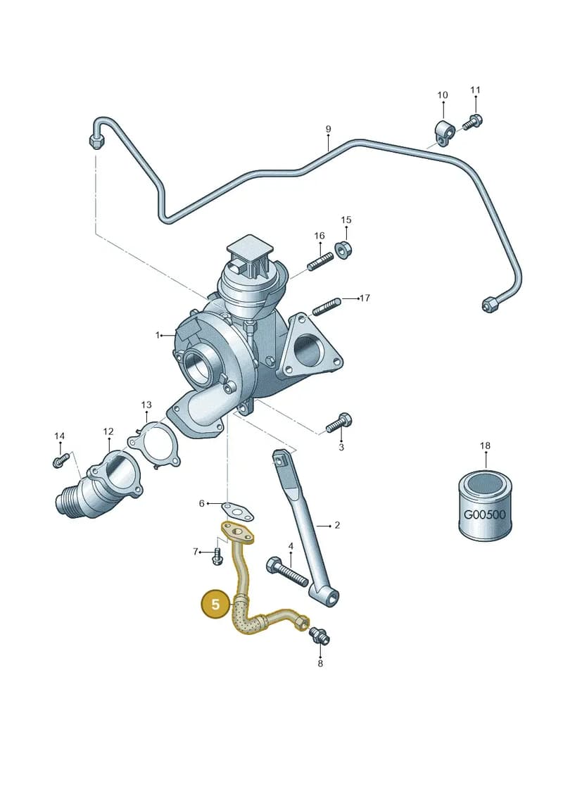 03L145736AA — Audi Q5 qu. 2.0 TDI (2012-2017) diagram 636145650, position 5