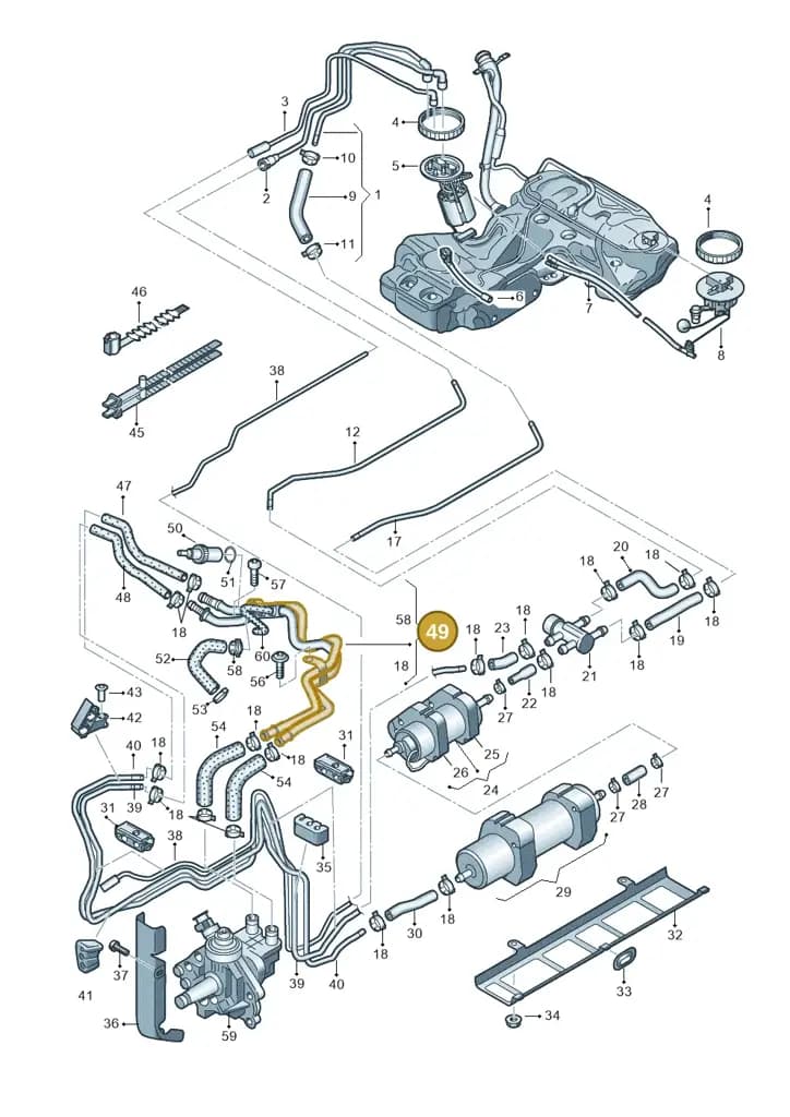 03L201360K — Audi A4 Av. Allroad (2008-2016) diagram 636201250, position 49