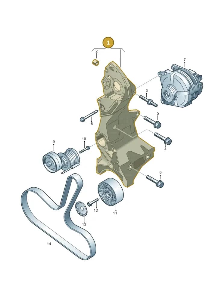 03L903139R — Audi Q5 qu. 2.0 TDI (2012-2017) diagram 724903300, position 1