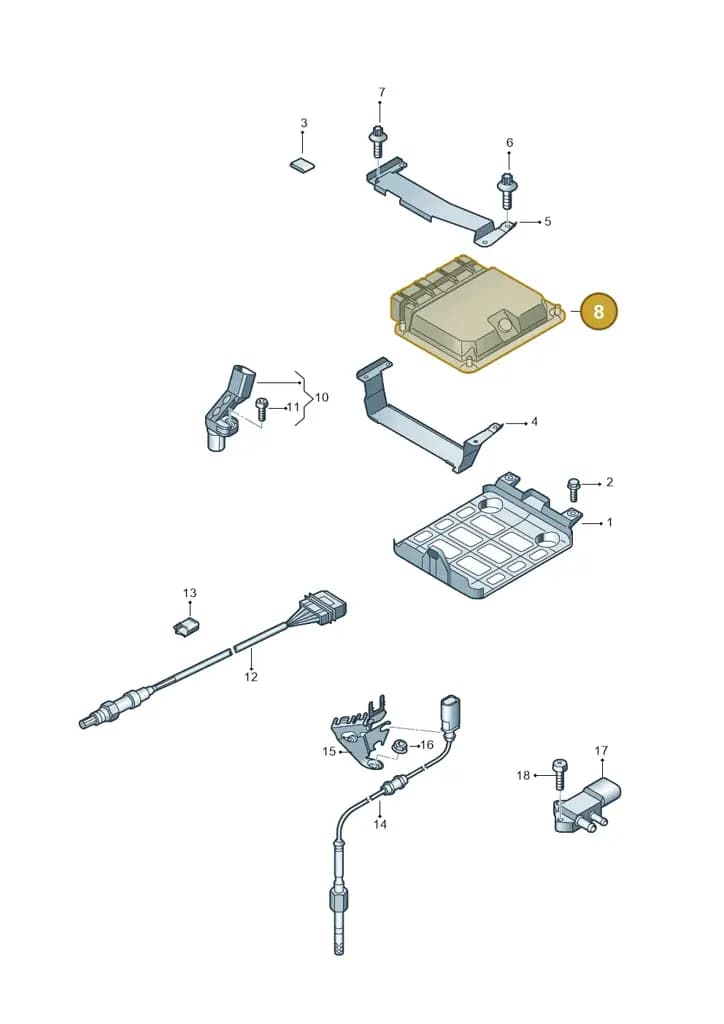 03L906018DT8J0 — Audi TTS Coupe 2.0 (2010-2014) diagram 707906100, position 8