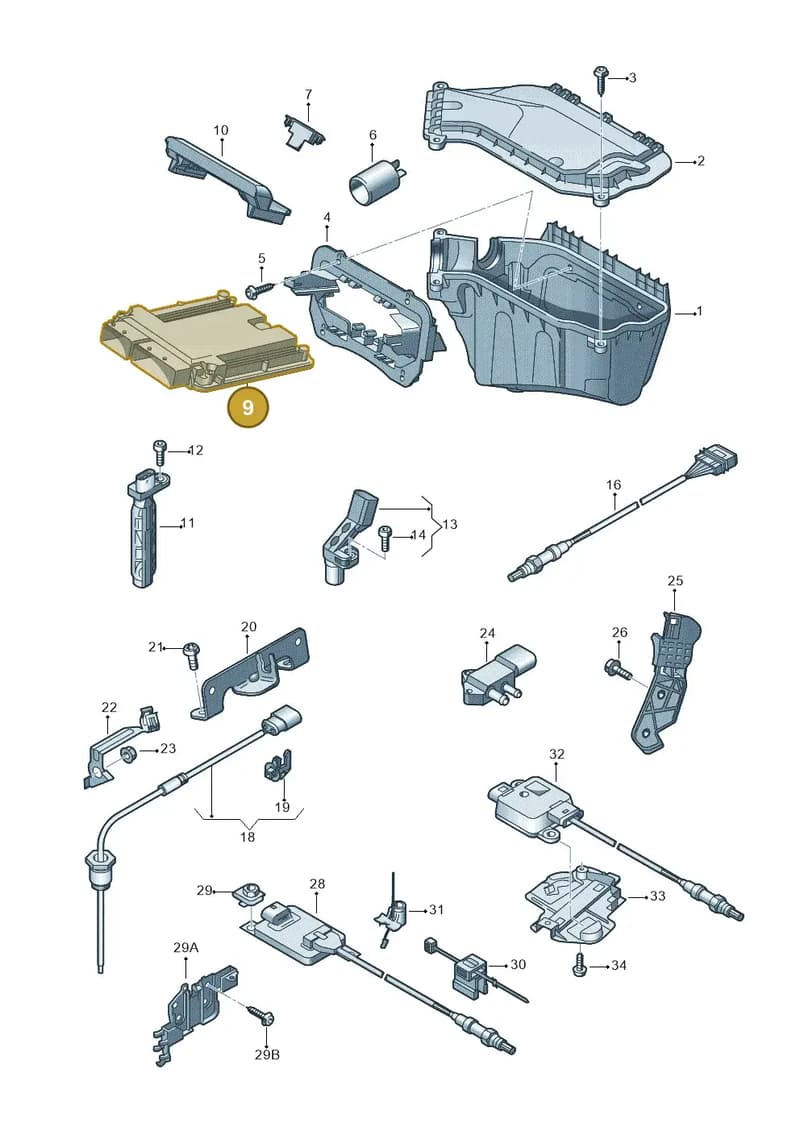 03L906018JJ — Audi A5 Sportback (2011-2017) diagram 736906050, position 9