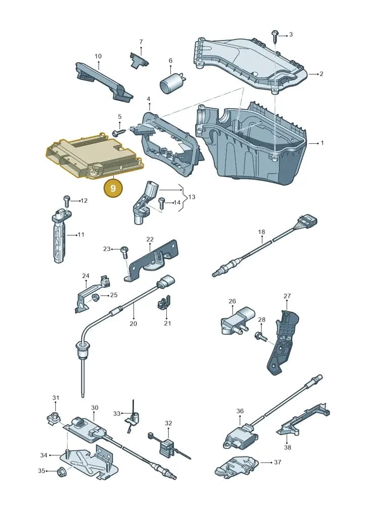 03L906018MB — Audi Q5 qu. 2.0 TDI (2012-2017) diagram 751906050, position 9
