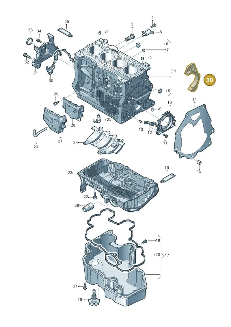 04E103565 — Audi A5 Sportback (2016-2020) diagram 849103050, position 39
