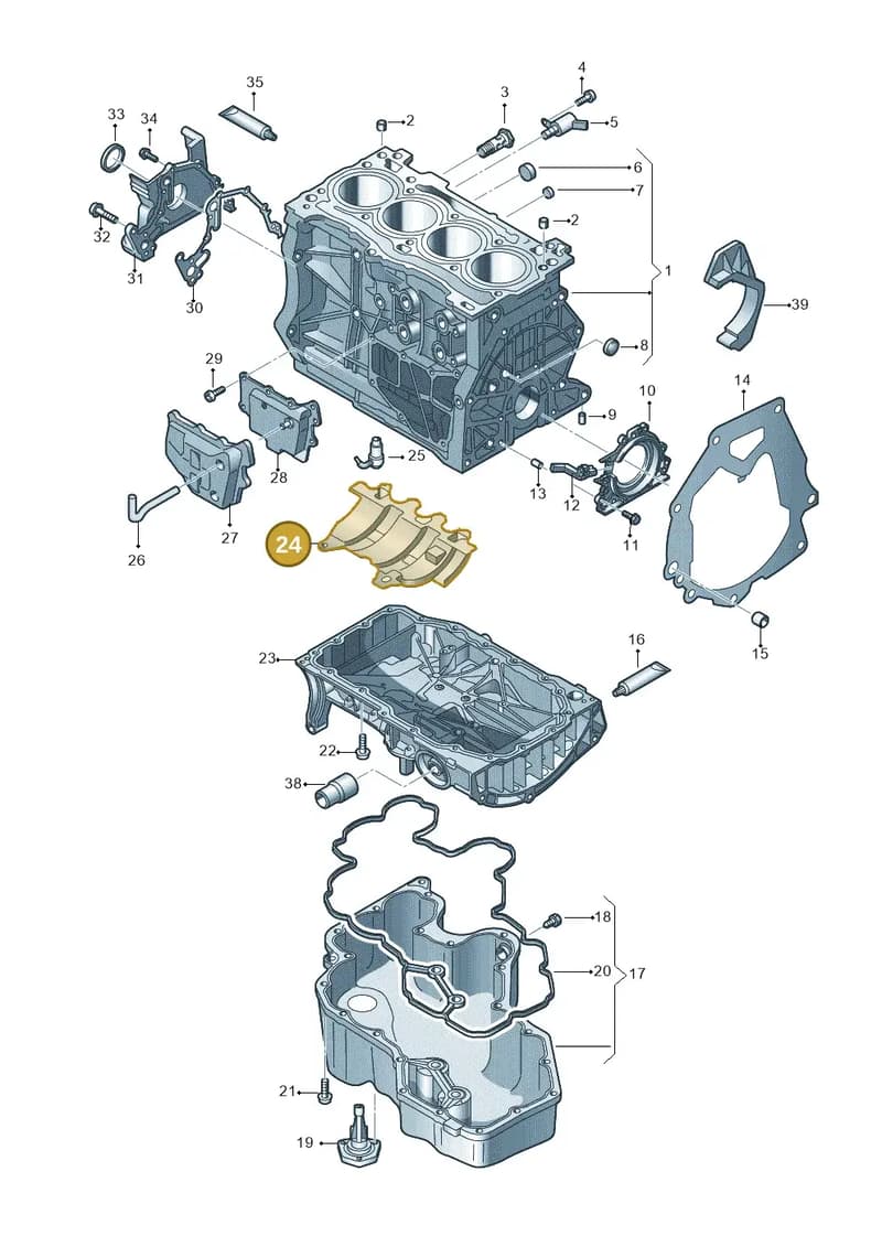 04E103623J — Audi A5 Sportback (2016-2020) diagram 849103050, position 24