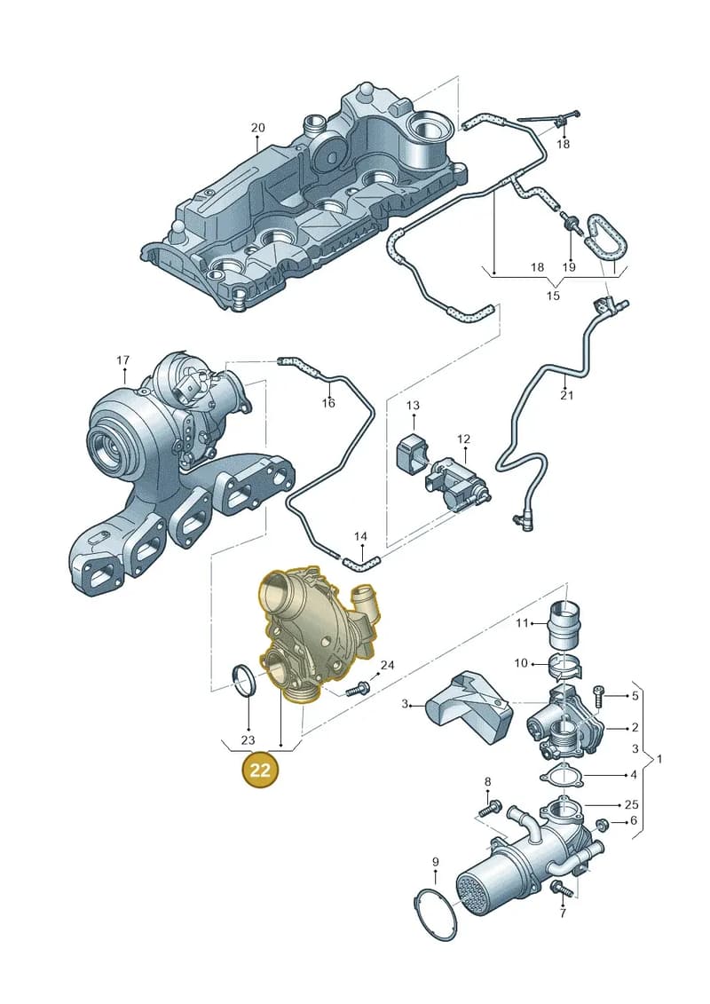 04L129635D — Audi A6 qu. 3.0 tdi (2014-2018) diagram 897131100, position 22