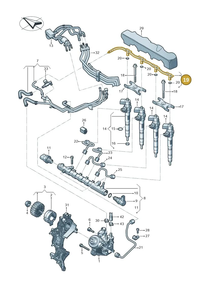 04L130235P — Audi A6 2.0 (2018-) diagram 430130600, position 19