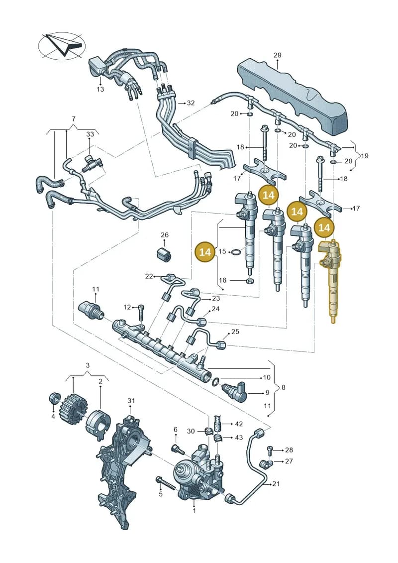 04L130277AF — Audi A6 2.0 (2018-) diagram 430130600, position 14