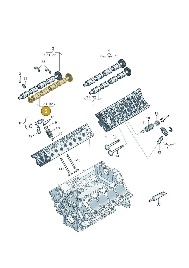 057109008AF — Volkswagen Touareg (2017-2025) diagram 439109050, position 5