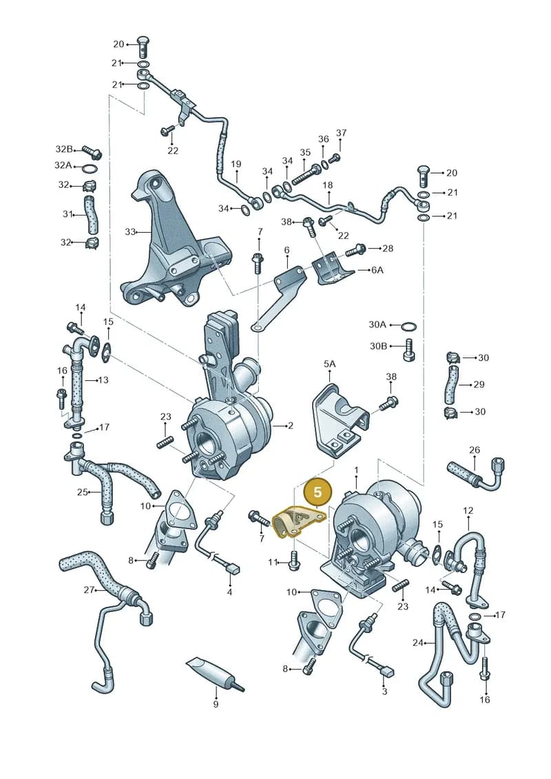 057145195P — Audi A8L qu. 3.0 TDI (2013-2018) diagram 291145350, position 5