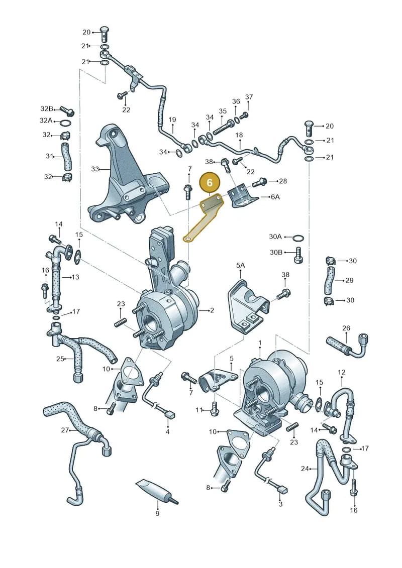 057145196AJ — Audi A8L qu. 3.0 TDI (2013-2018) diagram 291145350, position 6