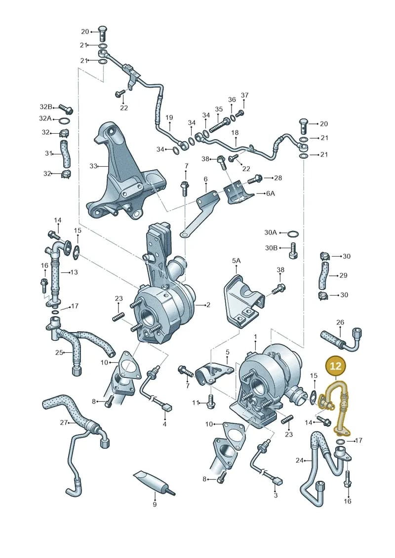 057145735AC — Audi A8L qu. 3.0 TDI (2013-2018) diagram 291145350, position 12