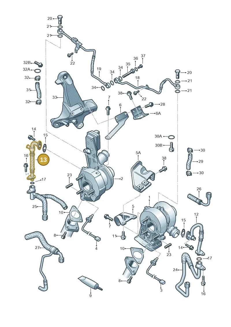 057145736AB — Audi A8L qu. 3.0 TDI (2013-2018) diagram 291145350, position 13