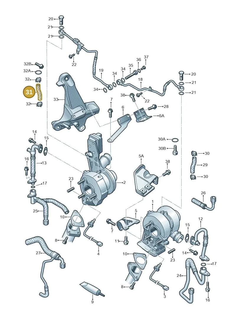 057145742G — Audi A8L qu. 3.0 TDI (2013-2018) diagram 291145350, position 31
