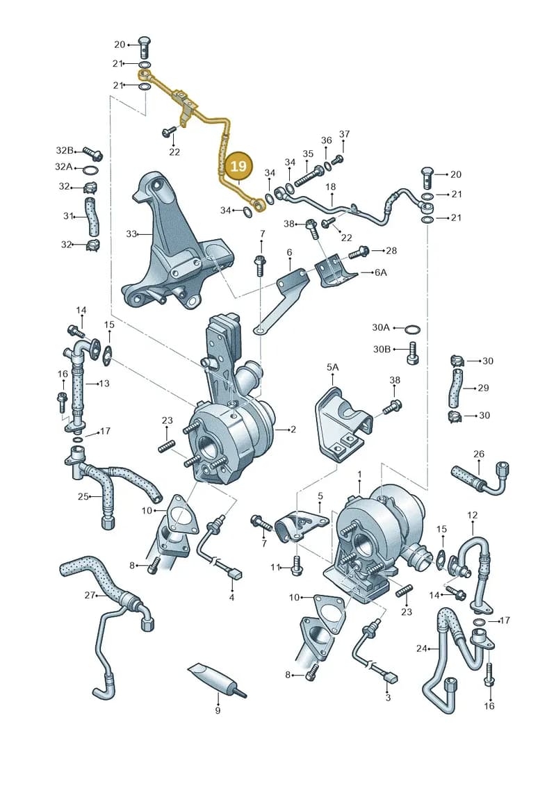 057145772AG — Audi A8L qu. 3.0 TDI (2013-2018) diagram 291145350, position 19