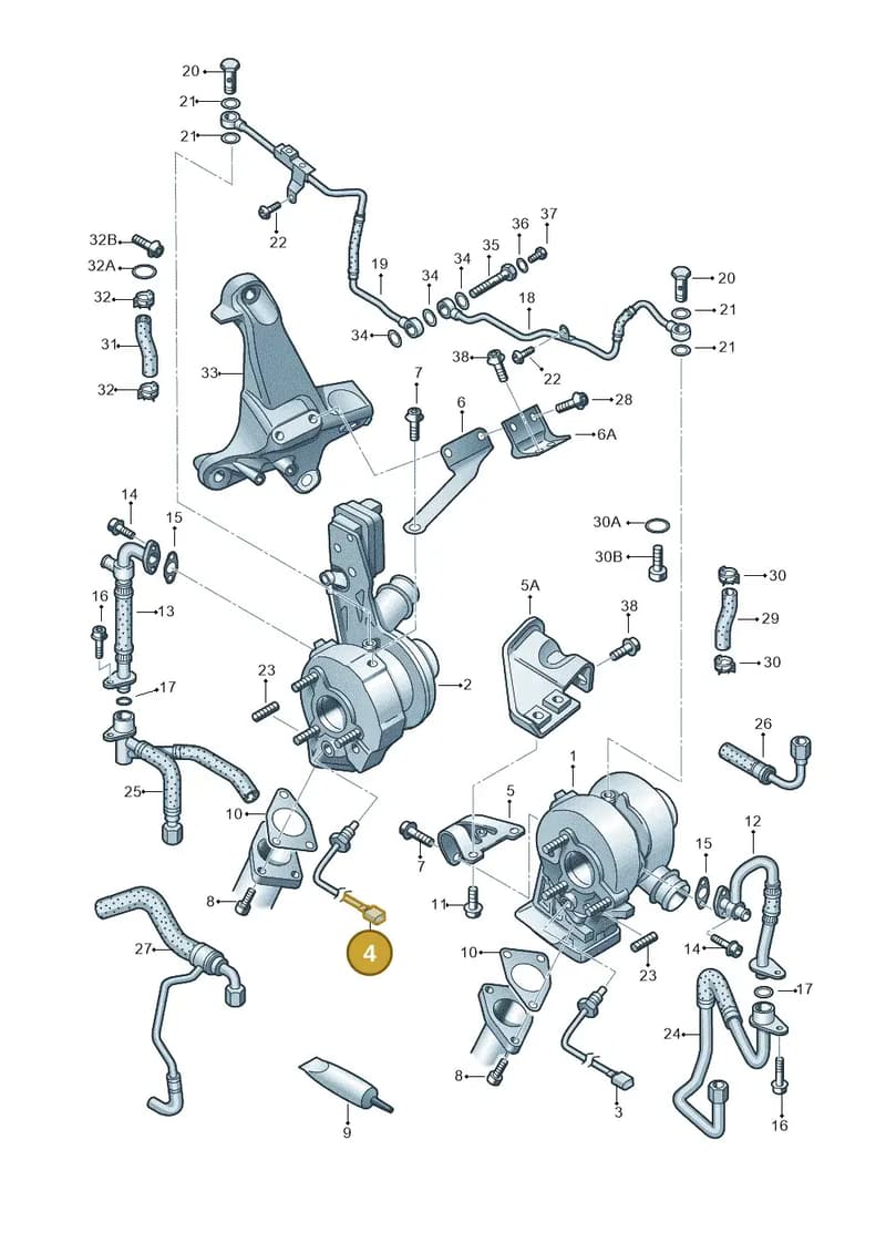 057906088D — Audi A8L qu. 3.0 TDI (2009-2014) diagram 291145350, position 4