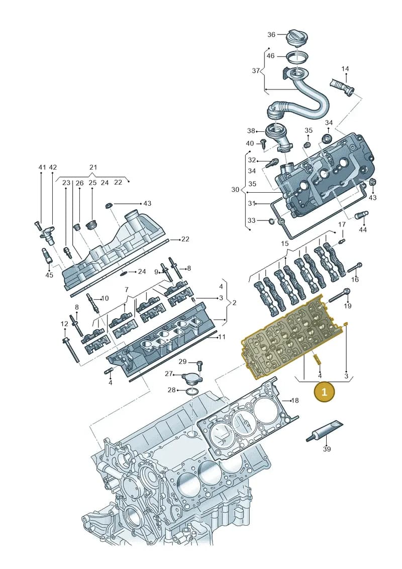 059103063NE — Volkswagen Touareg (2017-2025) diagram 439103061, position 1