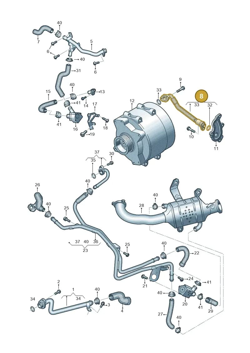 059121444G — Audi A6 (2018-2025) diagram 435121019, position 8