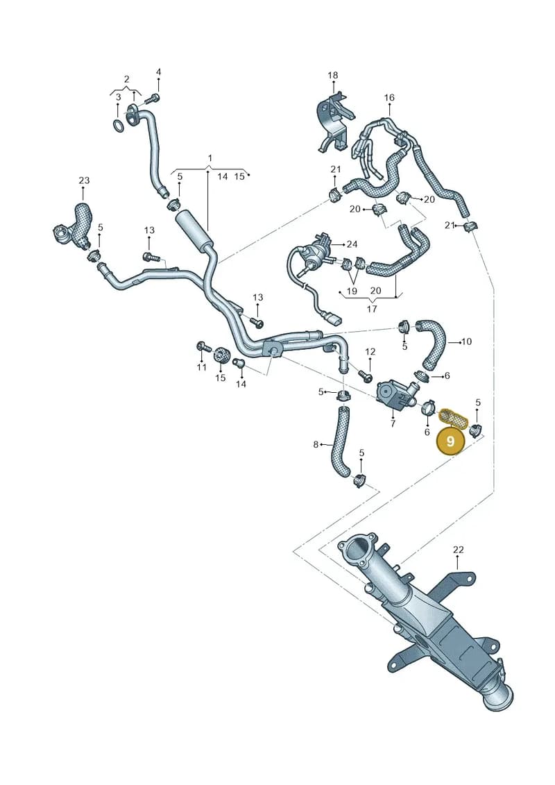 059121447R — Audi Q8 (2018-2025) diagram 439121383, position 9