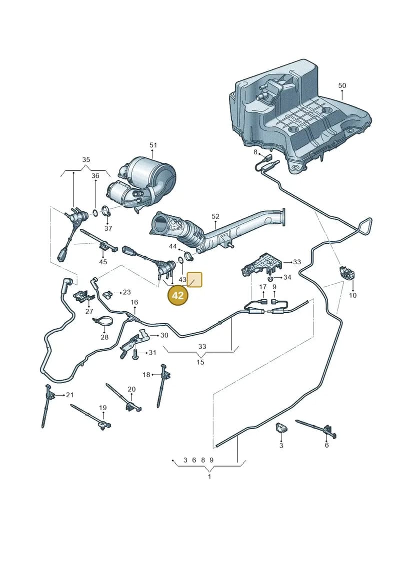 059131113J — Audi A8 (2017-2025) diagram 838201072, position 42