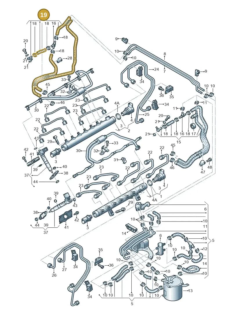 05A130300L — Audi Q7 qu. 3.0 TDI (2009-2015) diagram 493130950, position 19
