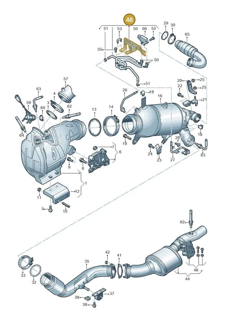 05L131552E — Audi A6 2.0 (2018-) diagram 848253070, position 48