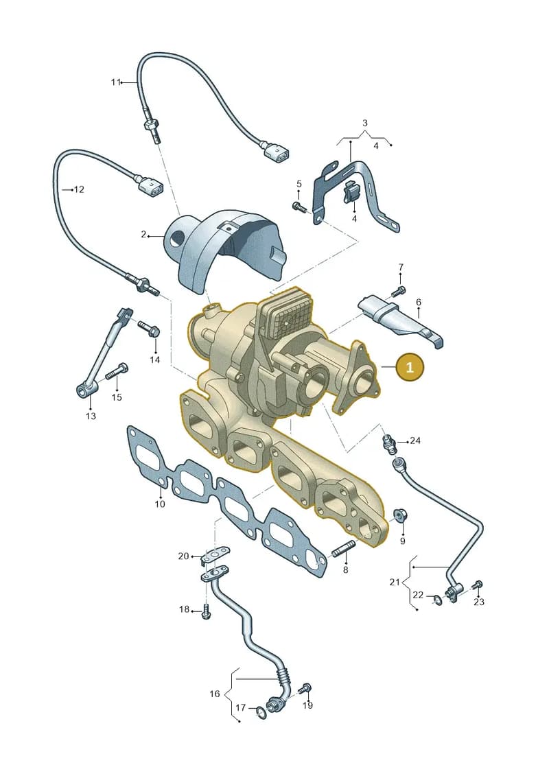 05L253019B — Audi A5 Sportback (2016-2020) diagram 430145040, position 1