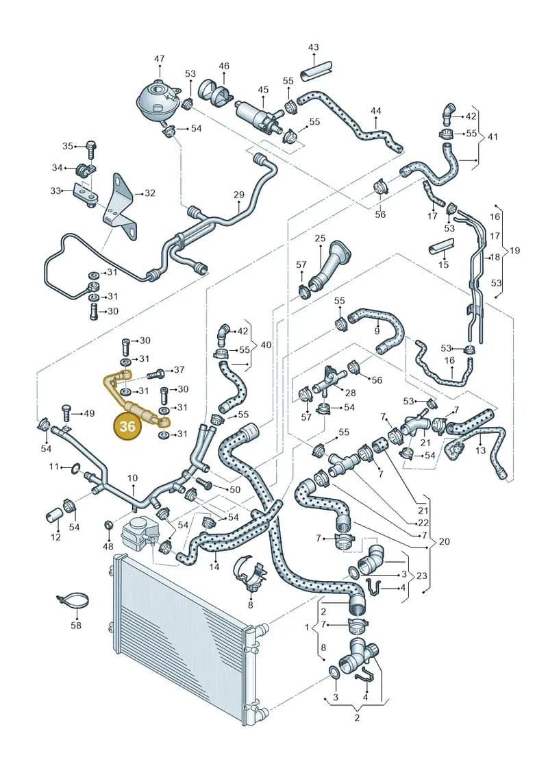 06A121497P — Audi TT Coupe/Roadster (2002-2006) diagram 278121400, position 36