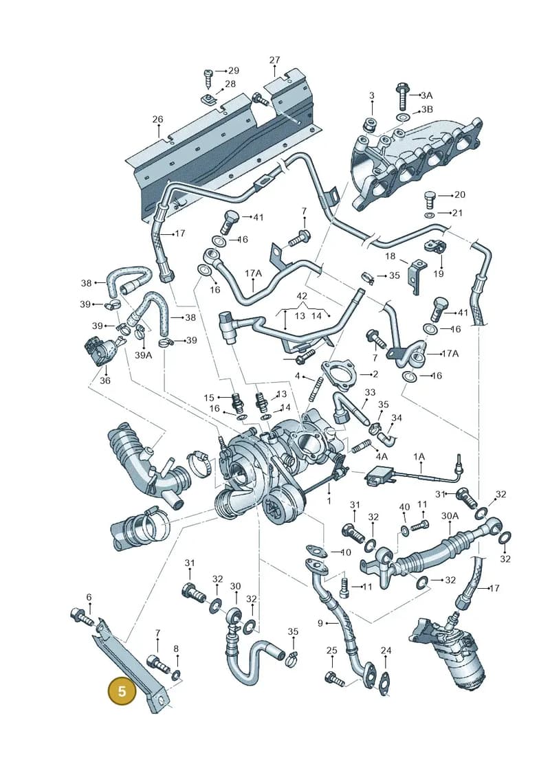 06A145536H — Audi TT Coupe/Roadster (2002-2006) diagram 157145500, position 5