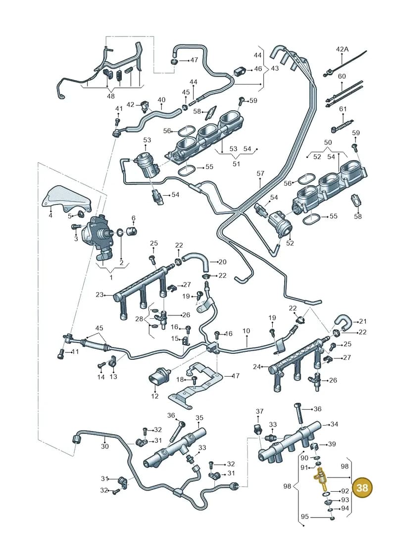 06C906036J — Audi Q7 qu. 3.0 TDI (2015-2019) diagram 771133240, position 38