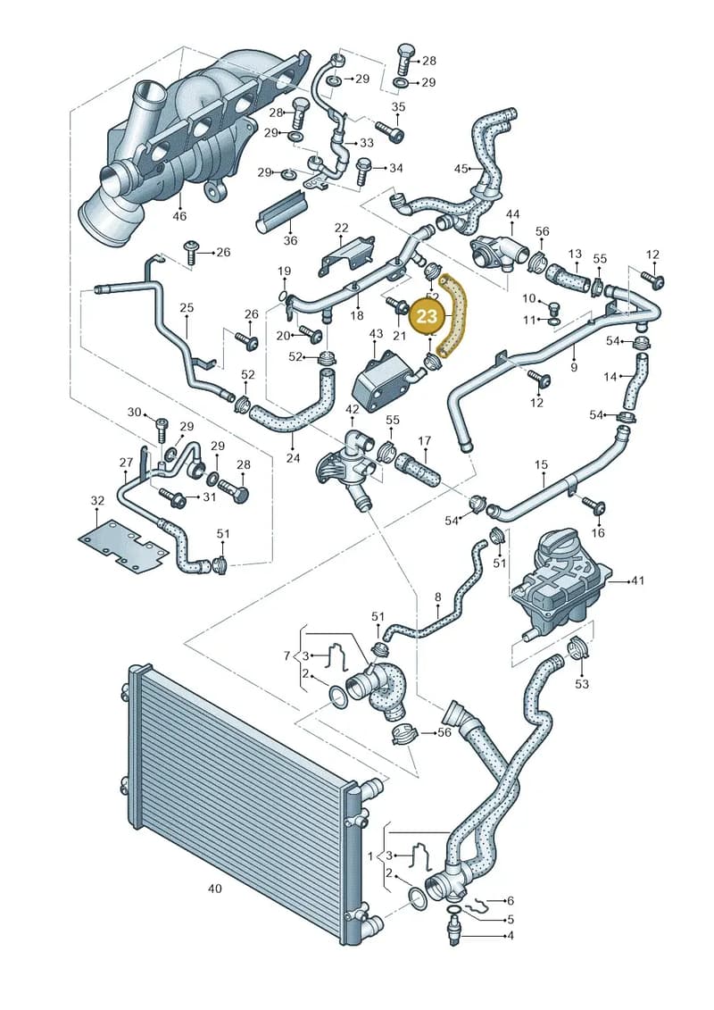 06D121058Q — Audi A6 2.7 TDI (2008-2011) diagram 454121240, position 23