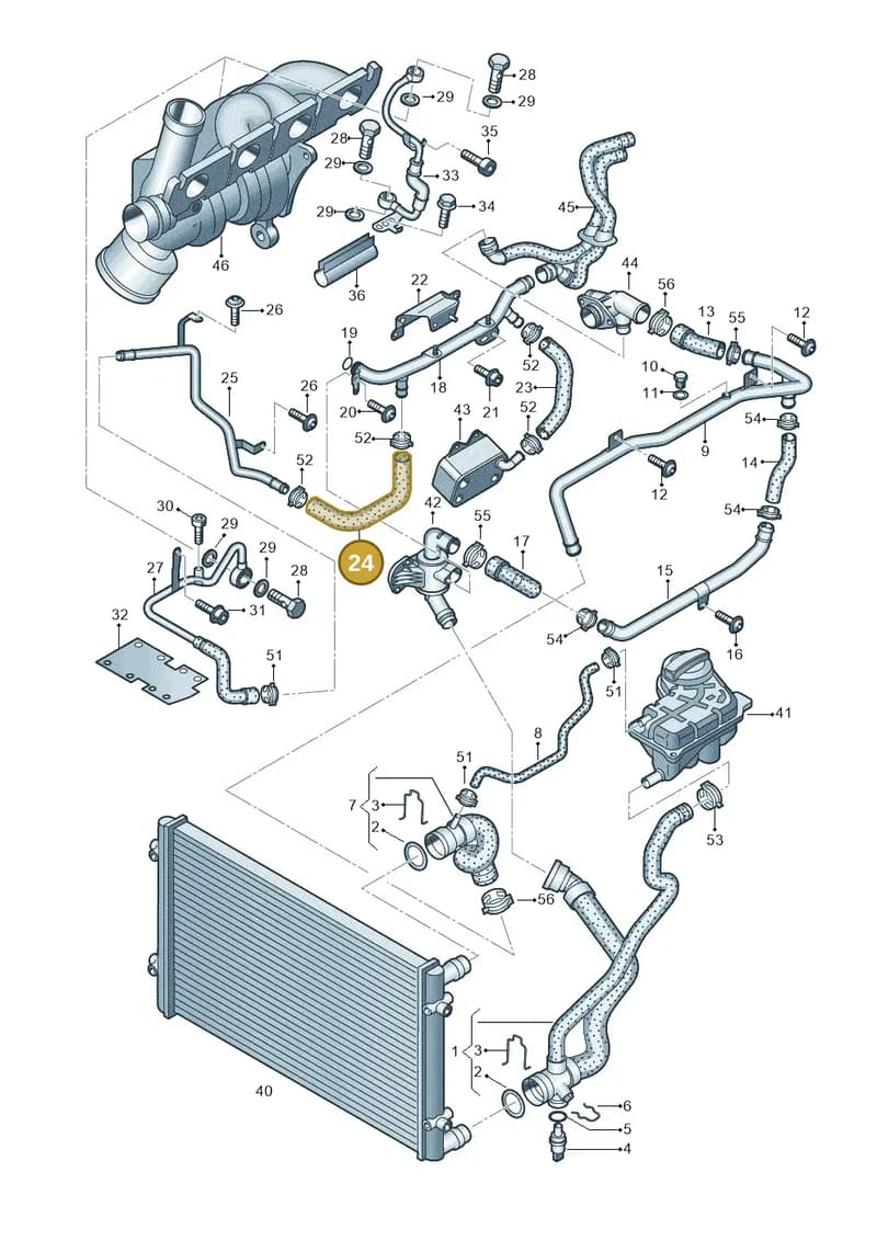 06D121082C — Audi A6 2.7 TDI (2008-2011) diagram 454121240, position 24