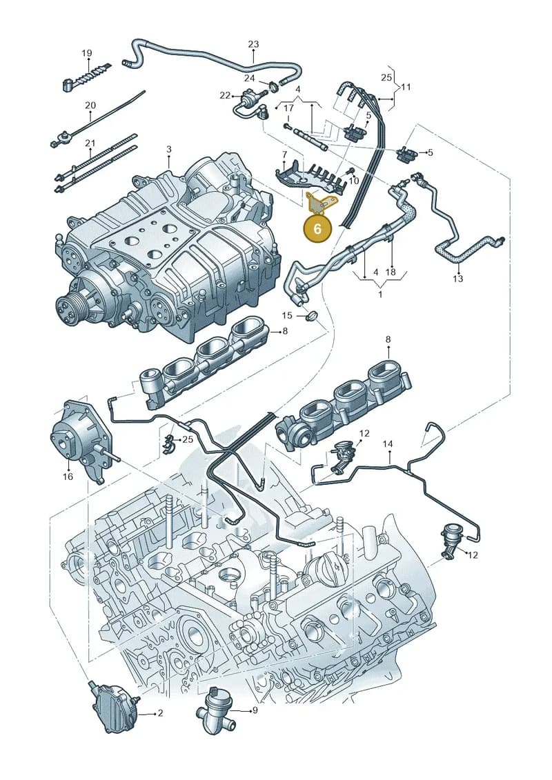 06E103320B — Audi Q7 qu. 3.0 TDI (2015-2019) diagram 771133220, position 6