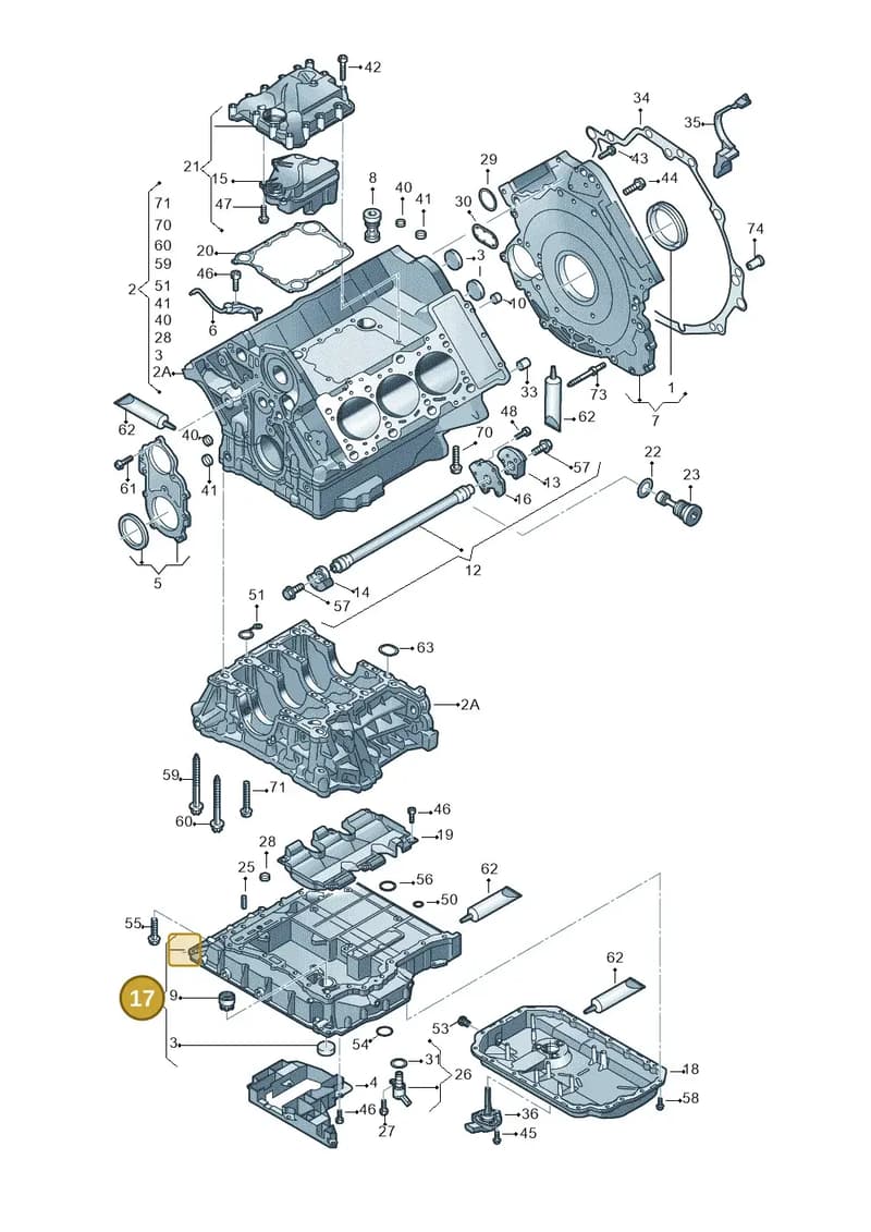 06E103601AN — Audi A6 L 2.0 (2011-2013) diagram 448103250, position 17
