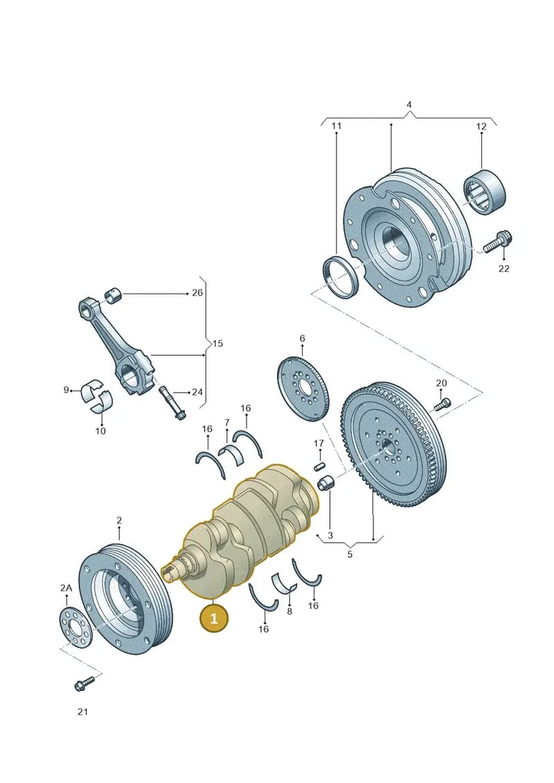06E105101AE — Audi A7 Sportback (2014-2018) diagram 620105100, position 1