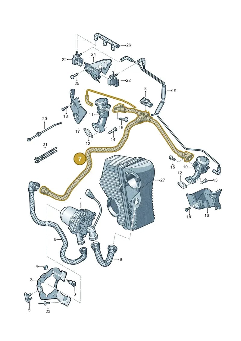06E131143AL — Audi A8L qu. 3.0 TDI (2013-2018) diagram 693131000, position 7