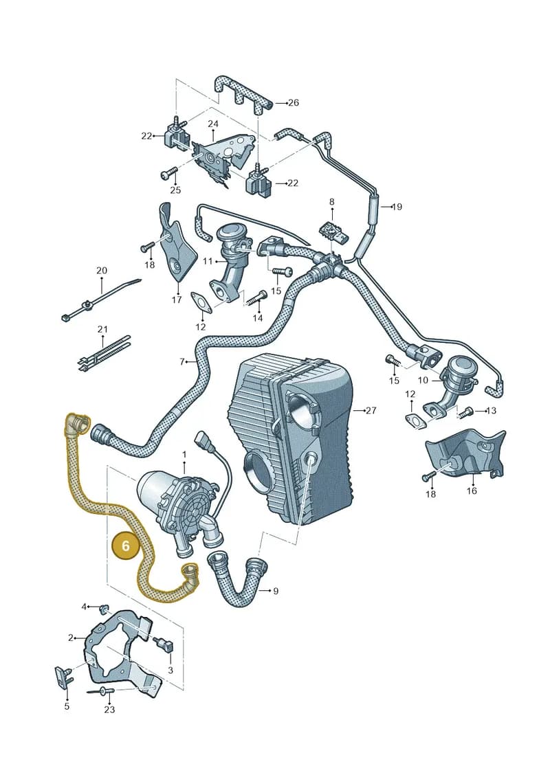 06E133817AF — Audi A8L qu. 3.0 TDI (2013-2018) diagram 693131000, position 6