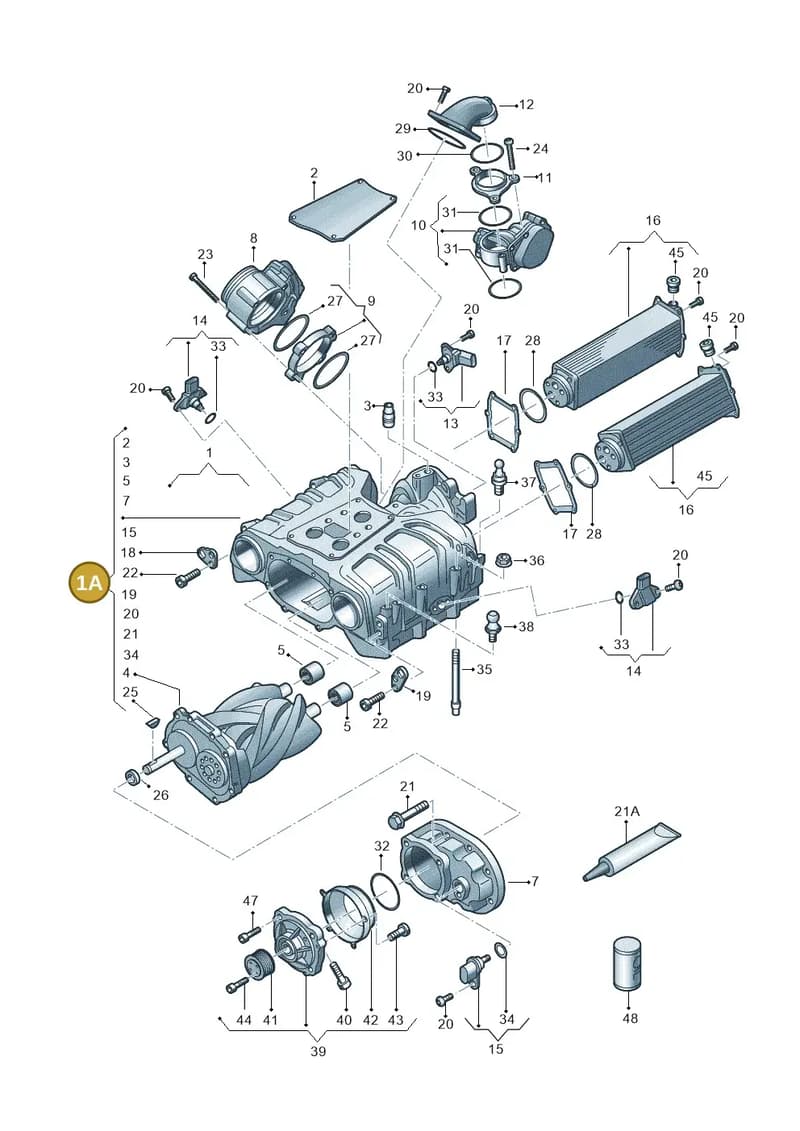 06E145603AG — Audi Q7 (2015-2025) diagram 771145250, position 1A