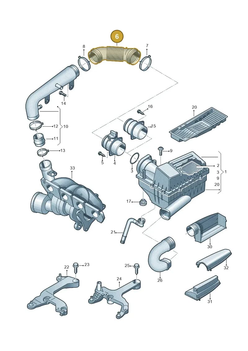 06F129684 — Audi TTS Coupe 2.0 (2010-2014) diagram 707133200, position 6