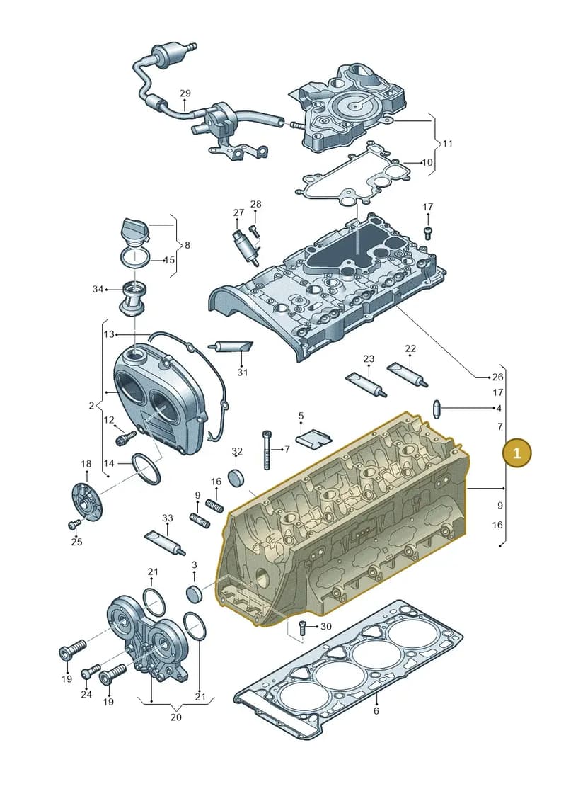 06L103063RX — Volkswagen Tiguan (2017-) diagram 863103500, position 1