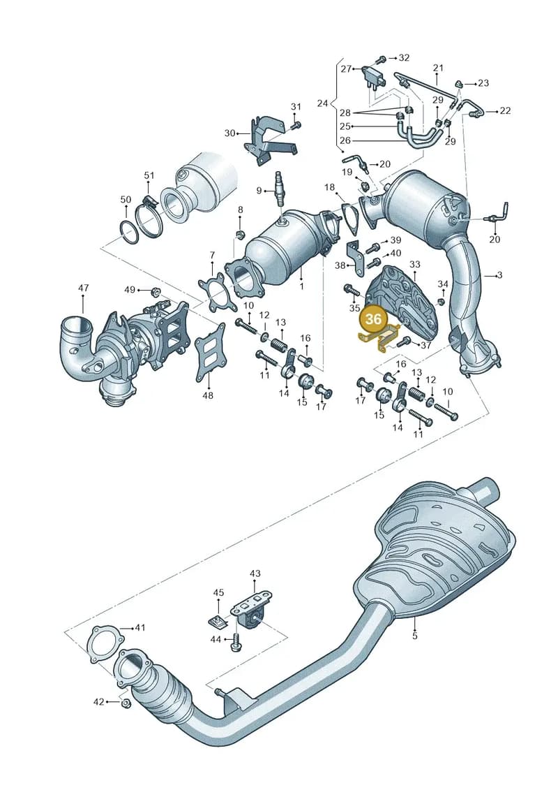 06L121233A — Audi Q8 (2018-2025) diagram 429253350, position 36