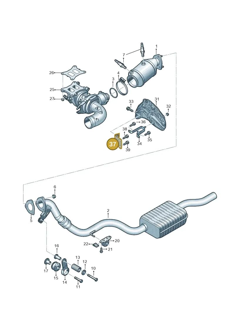 06L131166J — Audi A5 Sportback (2016-2025) diagram 430253385, position 37