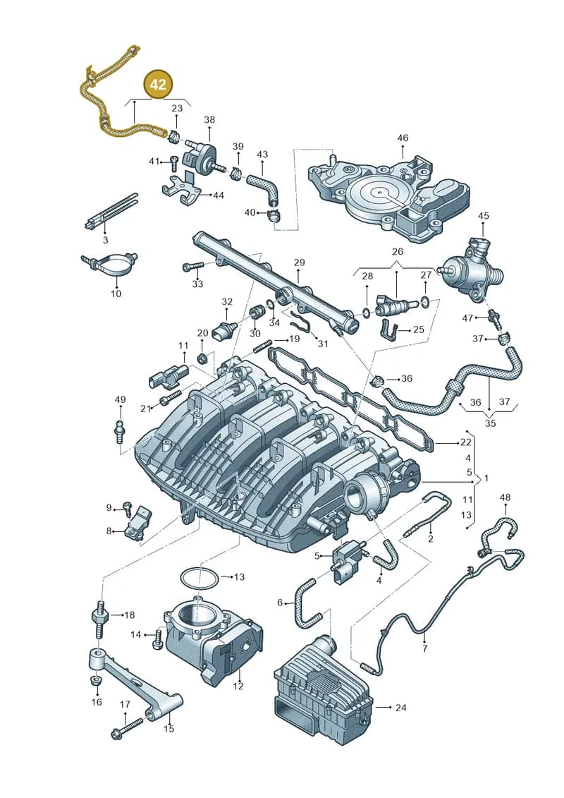 06L133689 — Audi A3 Sportback (2016-2020) diagram 746133100, position 42