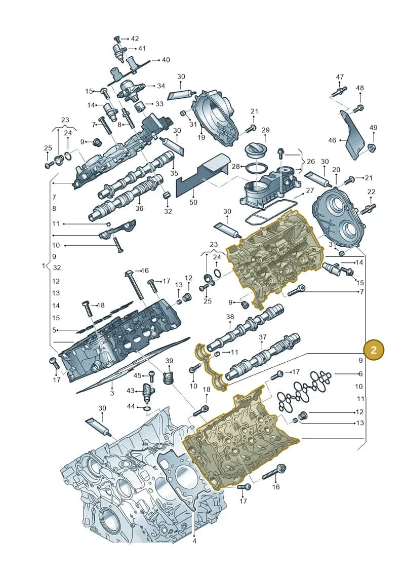 06M103061AK — Volkswagen Touareg (2017-2025) diagram 429103033, position 2