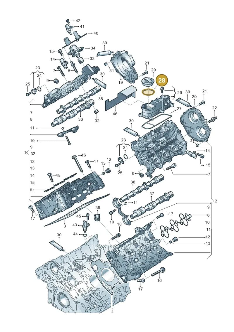 06M103727C — Audi A5 Limousine (2024-2025) diagram 849103330, position 28