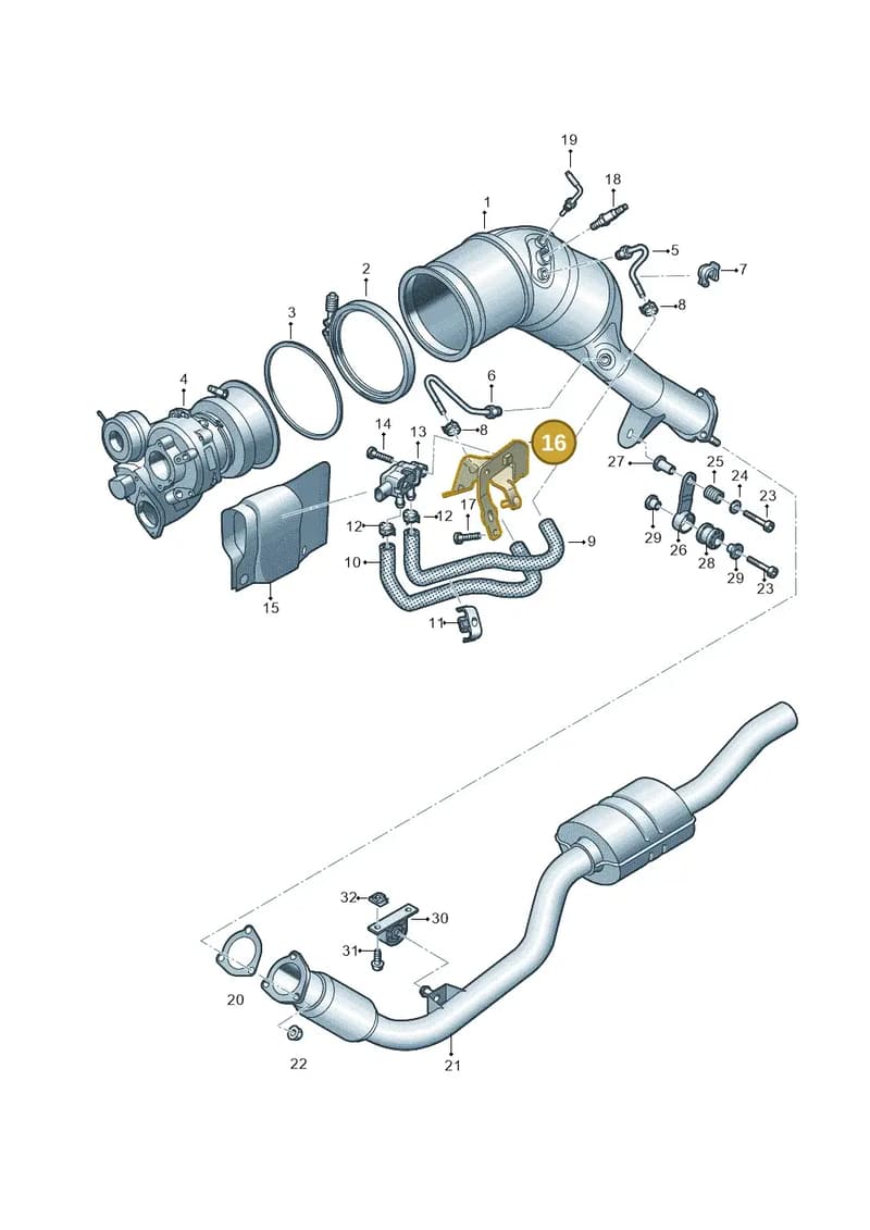 06M103941AA — Audi A6 (2018-2025) diagram 435253440, position 16