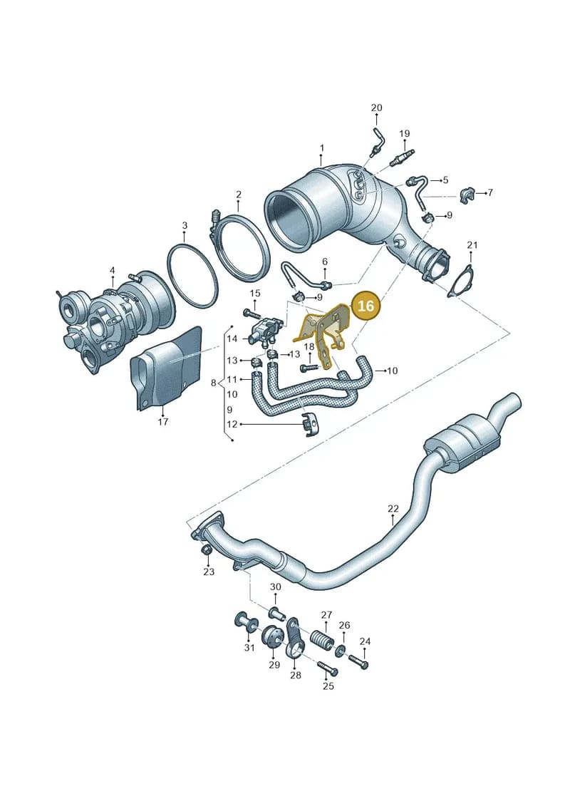 06M103941AF — Audi RS4 Avant (2017-2025) diagram 438253495, position 16