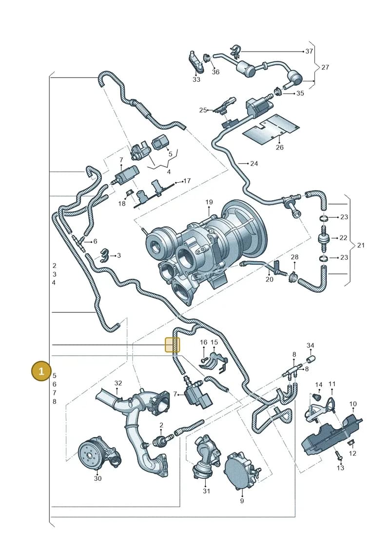 06M131055HK — Audi A6 (2018-2025) diagram 897133520, position 1