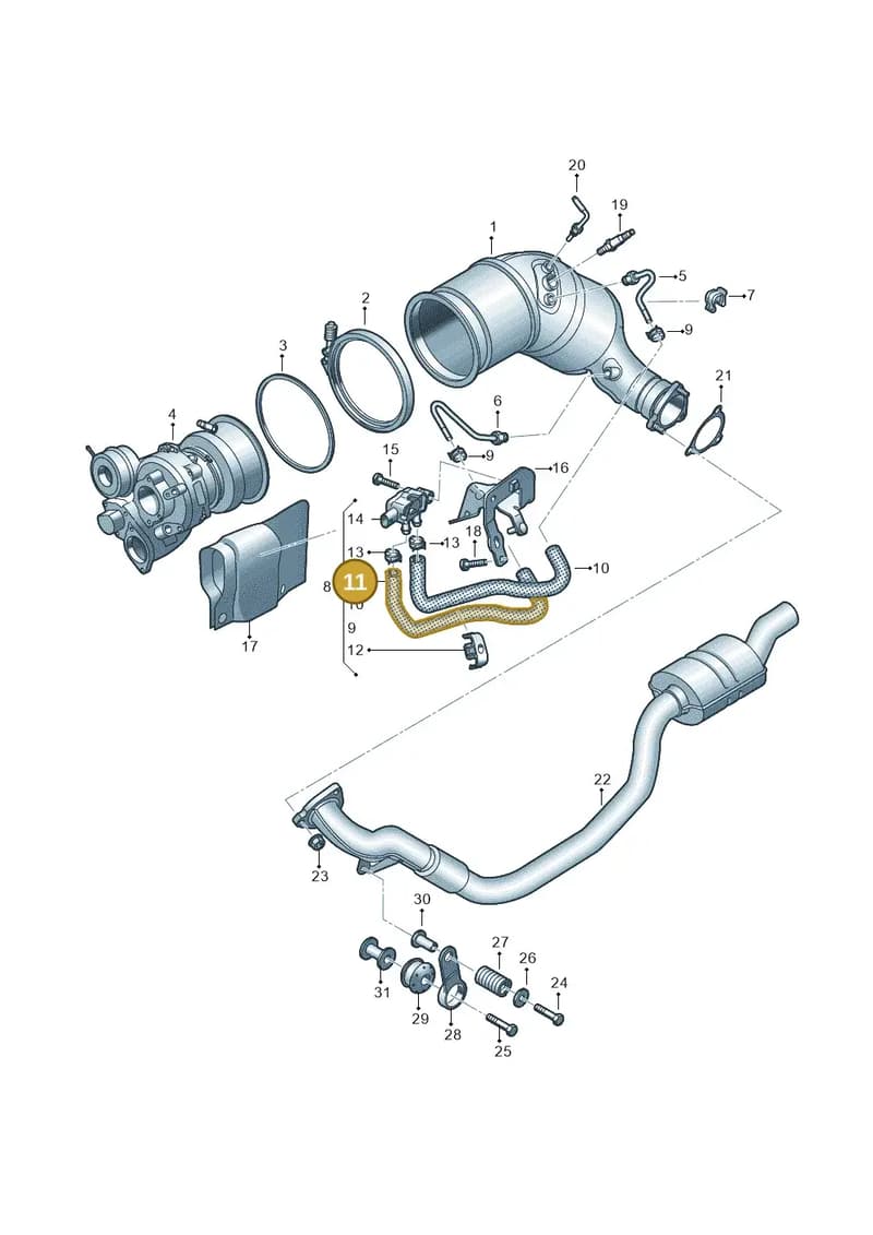 06M131850J — Audi RS4 Avant (2017-2025) diagram 438253495, position 11