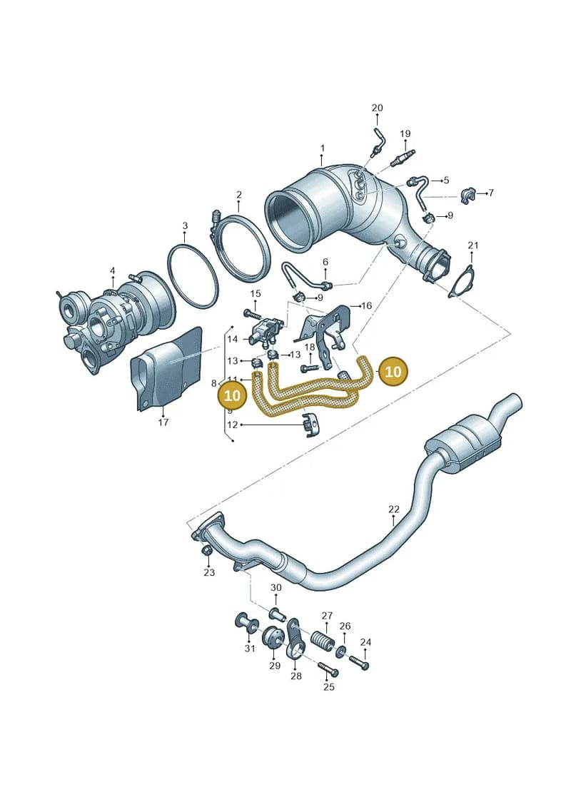 06M131850T — Audi RS4 Avant (2017-2025) diagram 438253495, position 10